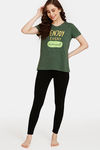 Rosaline Rural Charm Knit Cotton Top (Pack of 2) - Black Green — thumbnail 5
